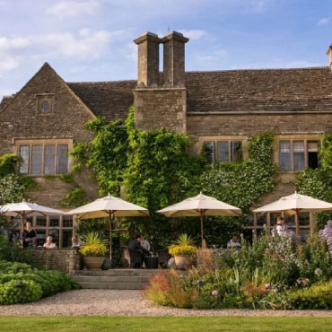 Outside eating area Whatley Manor